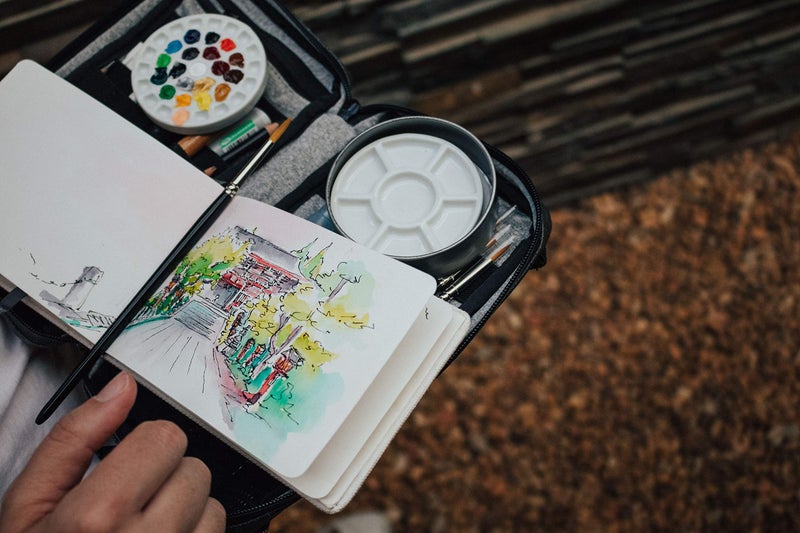 ETCHR Mixed Media Sketchbook for Drawing and Painting I A6 4.1x5.8 in Cold Press Textured 100 Percent Cotton Sketch Watercolor Paper I Vegan Friendly I 52 Pages Landscape Format I Customizable Cover - Image 3